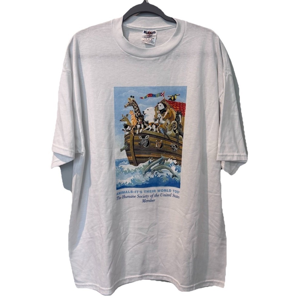 VTG Animal Graphic T-Shirt The Humane Society of the‎ United States Jerzees XL